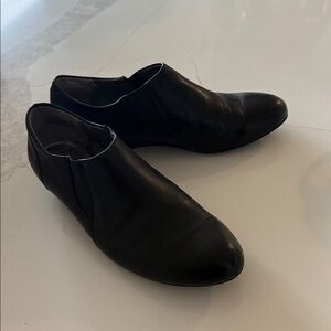 Black leather shoes